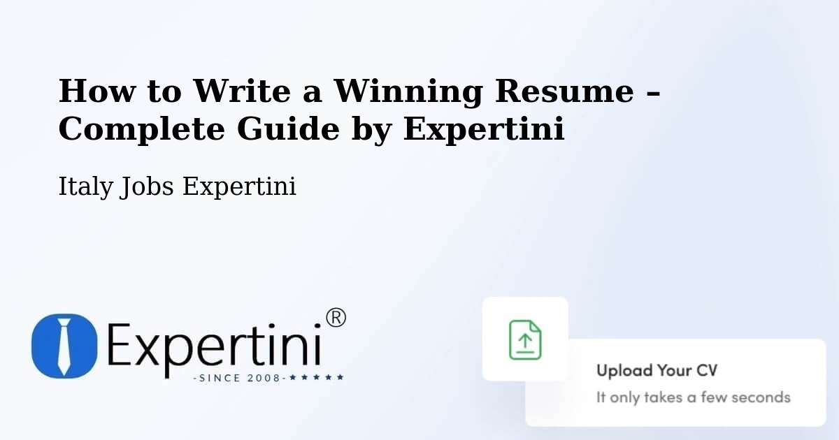 Resume Writing Guide for Job Seekers – Osimo - Osimo, Italy Jobs Expertini